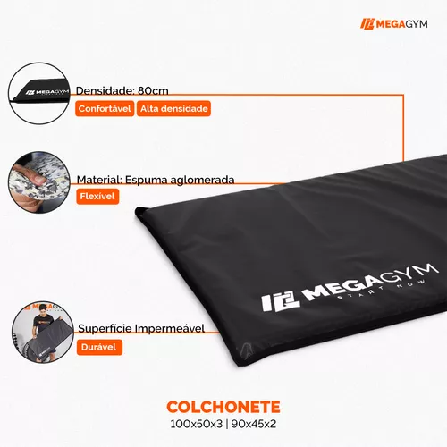 Colchonete Academia Pilates 100x50x3 Treino Em Casa Funcional Yoga Cor Preto