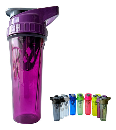 Shaker Tritan 700ml P/ Academia Bpa Free Transparente Linda Cor Roxo